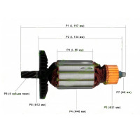Якір для електропили Eltos ПЦ-2200 (167×46 6-зуб вліво)